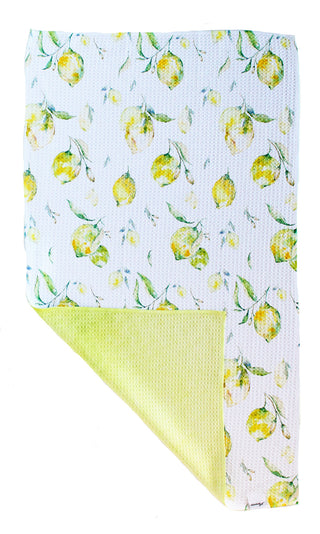 Watercolor Lemons | Double-Sided Waffle Towel