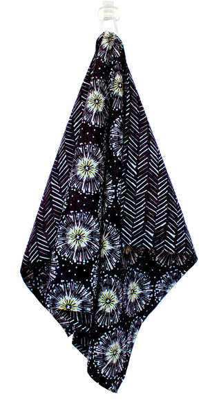 Black and White Allium | Double-Sided Waffle Towel