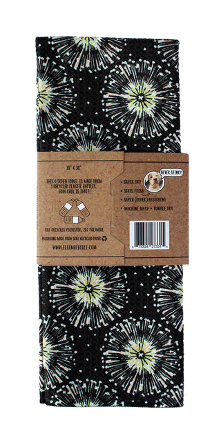 Black and White Allium | Double-Sided Waffle Towel
