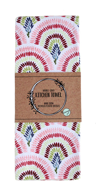 Vintage Scallops in Mulberry | Double-Sided Waffle Towel