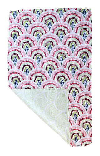 Vintage Scallops in Mulberry | Double-Sided Waffle Towel