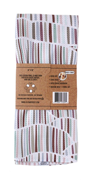 Wavy Stripes in Soft Pinks & Purples | Double-Sided Waffle Towel
