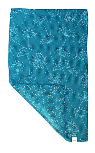Teal Queen Anne's Lace | Double-Sided Waffle Towel