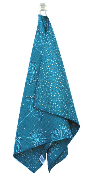 Teal Queen Anne's Lace | Double-Sided Waffle Towel