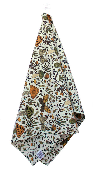 Boho Mushrooms and Insects | Double-Sided Waffle Towel