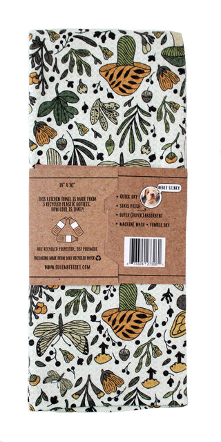 Boho Mushrooms and Insects | Double-Sided Waffle Towel