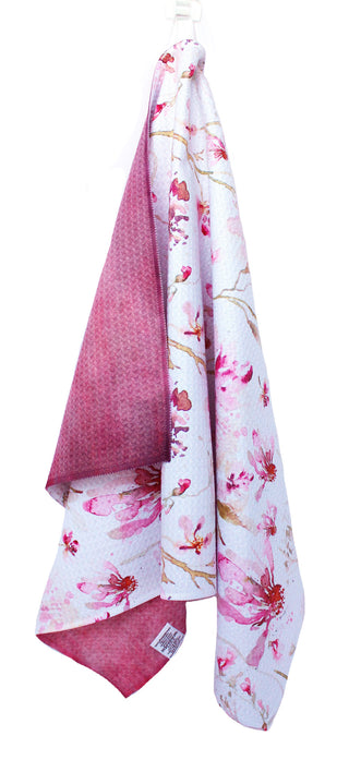 Blush Watercolor Cone Flowers | Double-Sided Waffle Towel