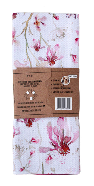 Blush Watercolor Cone Flowers | Double-Sided Waffle Towel