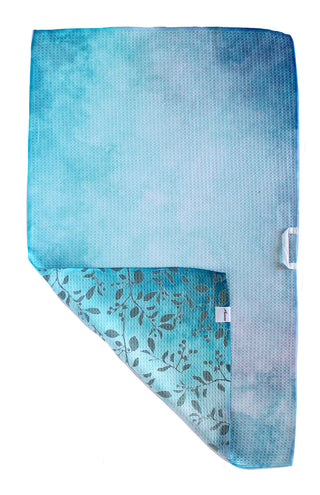Outlined Leaves and Clouds | Double-Sided Waffle Towel