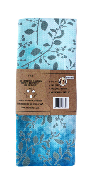 Outlined Leaves and Clouds | Double-Sided Waffle Towel