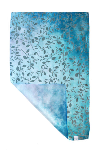 Outlined Leaves and Clouds | Double-Sided Waffle Towel