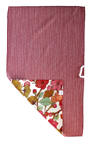 Maroon Blossoms | Double-Sided Waffle Towel