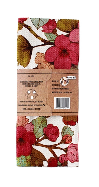 Maroon Blossoms | Double-Sided Waffle Towel