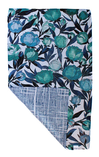 Blue Roses | Double-Sided Waffle Towel