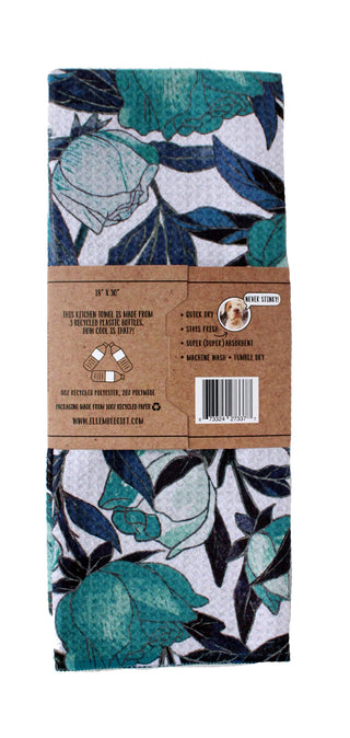 Blue Roses | Double-Sided Waffle Towel