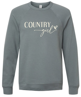 Storm sweatshirt with 'Country girl' text printed in cream ink.