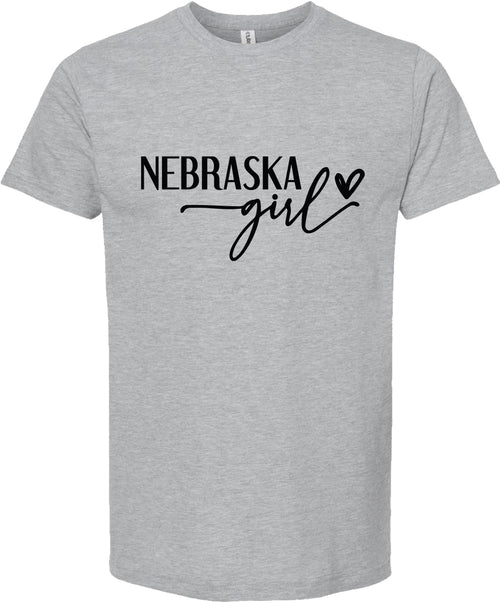 Nebraska girl graphic tee | state pride tee shirt | 6 color