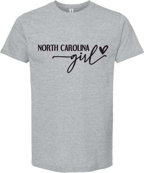 North Carolina girl graphic tee | state pride tee shirt