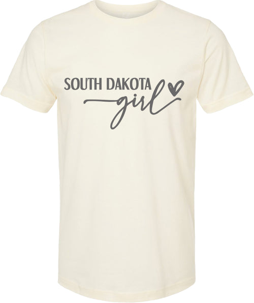 South Dakota girl graphic tee | state pride tee shirt