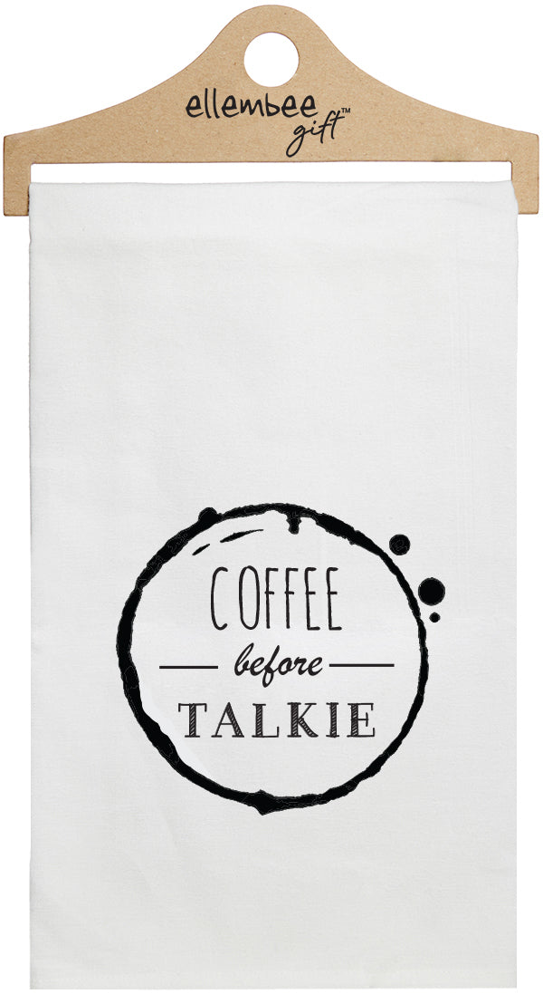 Coffee before talkie - white kitchen tea towel