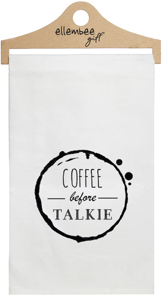 Coffee before talkie - white kitchen tea towel