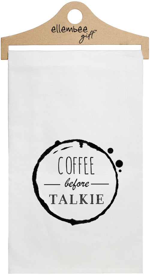 Coffee before talkie - white kitchen tea towel