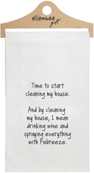 time to start cleaning my house. and by cleaning my house, i mean drinking wine and spraying everything with febreeze - white kitchen tea towel