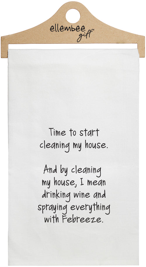time to start cleaning my house. and by cleaning my house, i mean drinking wine and spraying everything with febreeze - white kitchen tea towel