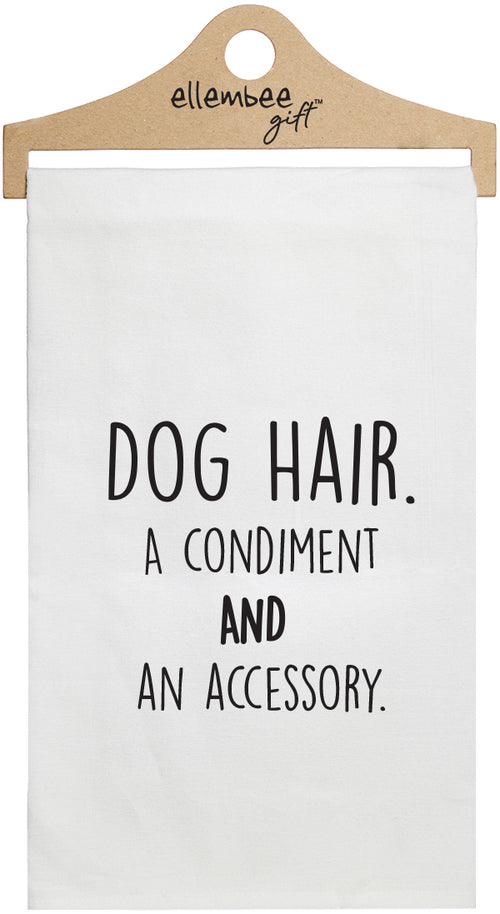 dog hair. a condiment and an accessory - white kitchen tea towel