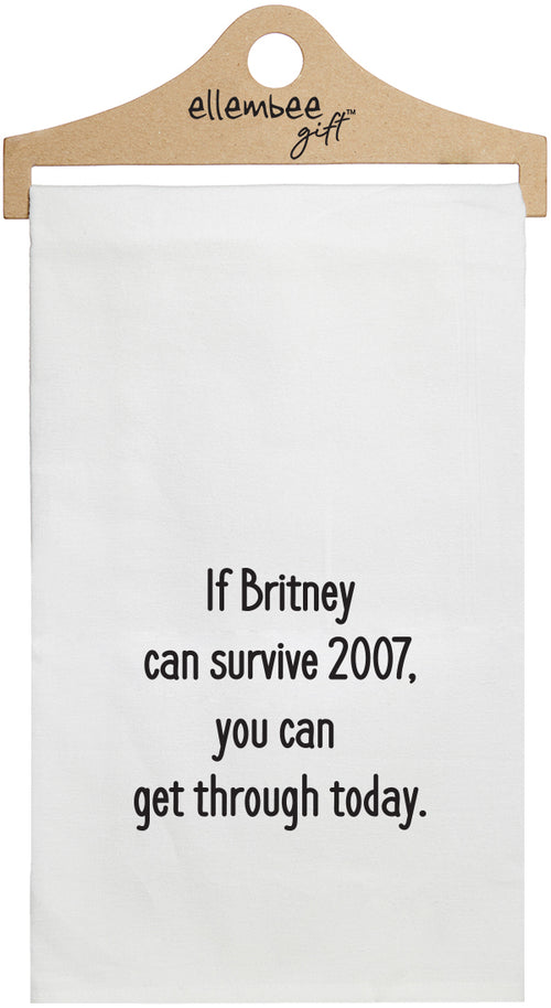 If Britney can survive 2007, you can get through today - white kitchen tea towels