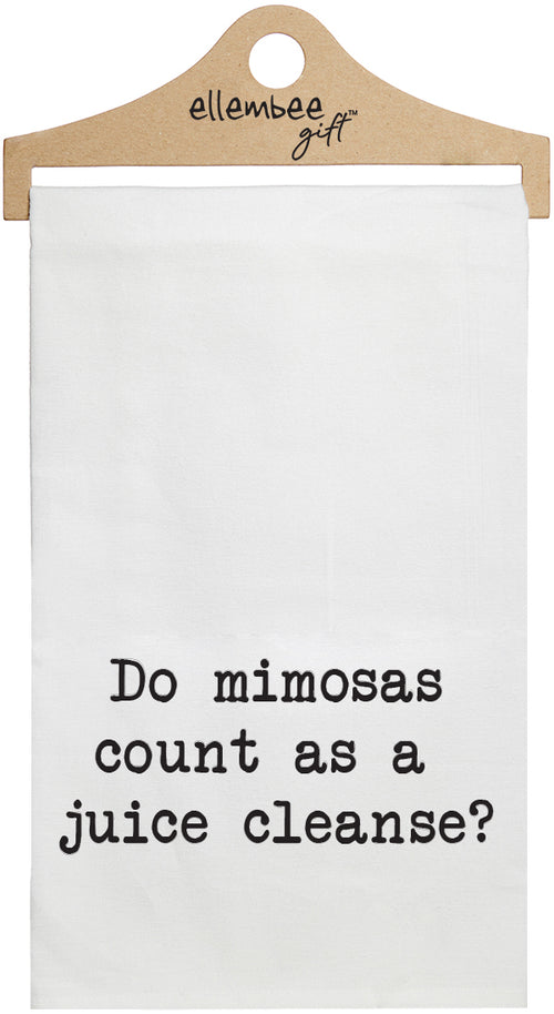 Do mimosas count as a juice cleanse? - white kitchen tea towel