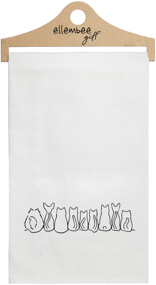 Cat butts - white kitchen tea towel
