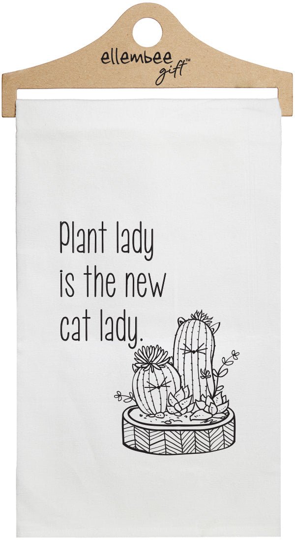 Plant lady is the new cat lady - white kitchen tea towel