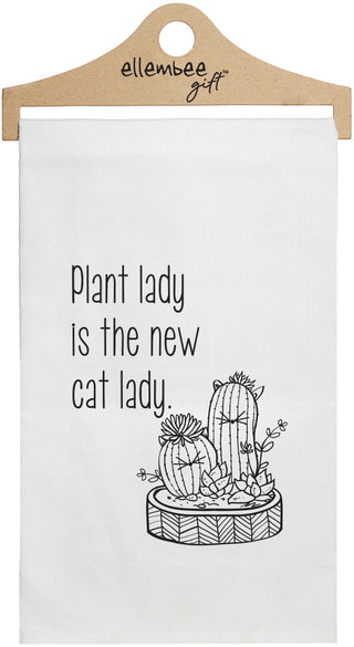 Plant lady is the new cat lady - white kitchen tea towel