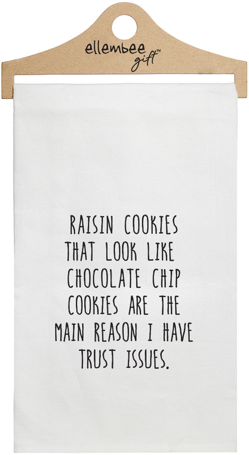 Raisin cookies that look like chocolate chip cookies are the main reason I have trust issues - white kitchen tea towels