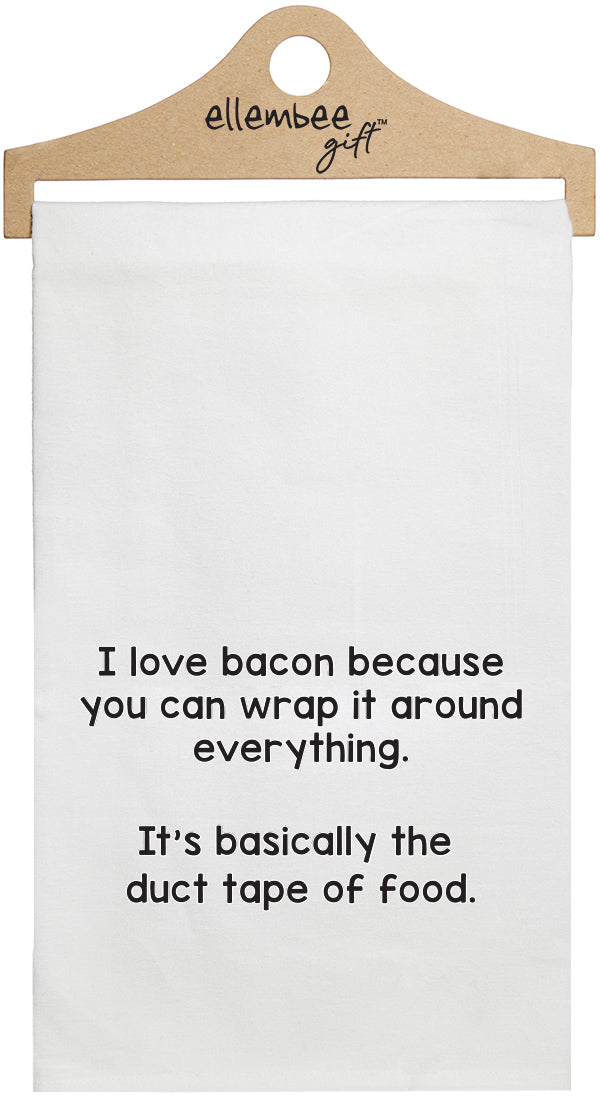 I love bacon because you can wrap it around everything.  It's basically the duct tape of food - white kitchen tea towel