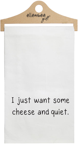 I just want some cheese and quiet - white funny kitchen towel