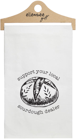 Support your local sourdough dealer - white funny kitchen towel