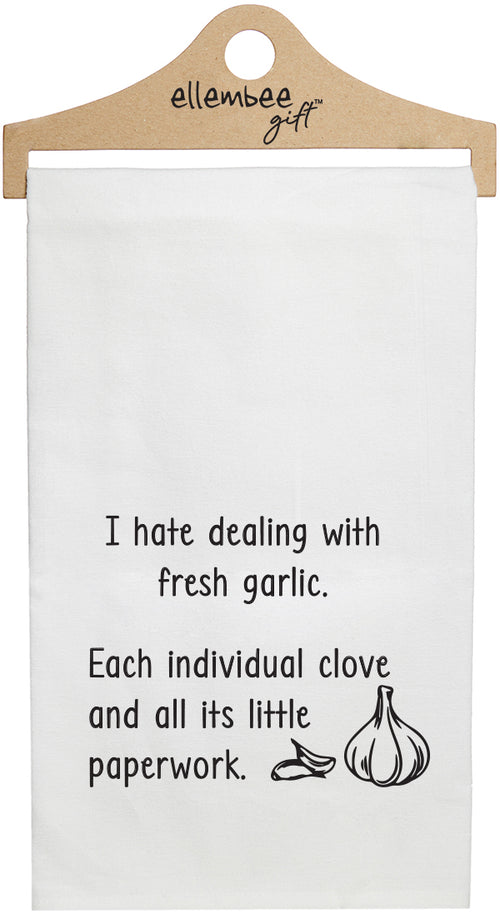 I hate dealing with fresh garlic each individual clove and all its little paperwork- white funny kitchen towel
