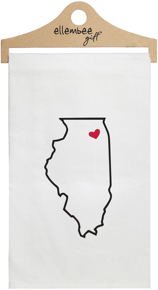 Illinois - white kitchen tea towel