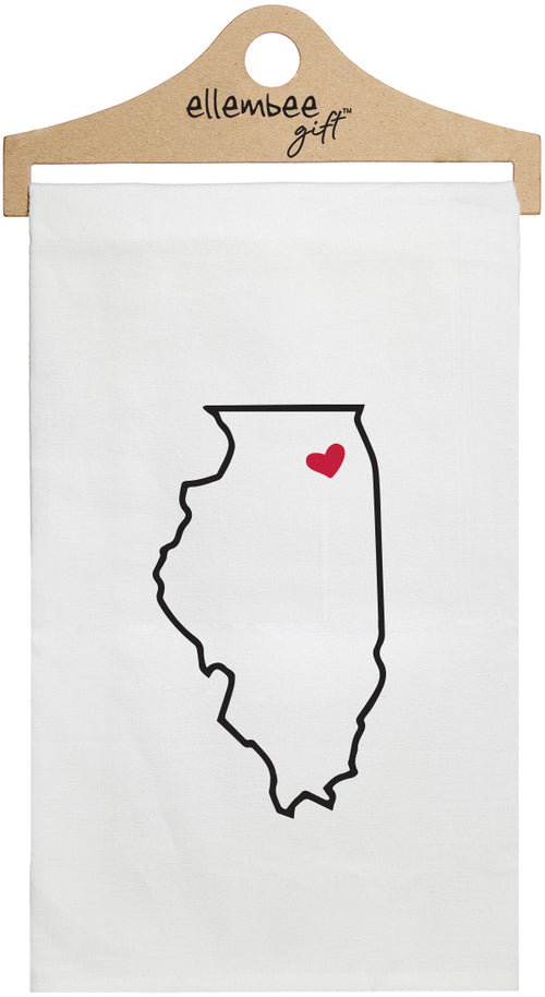Illinois - white kitchen tea towel