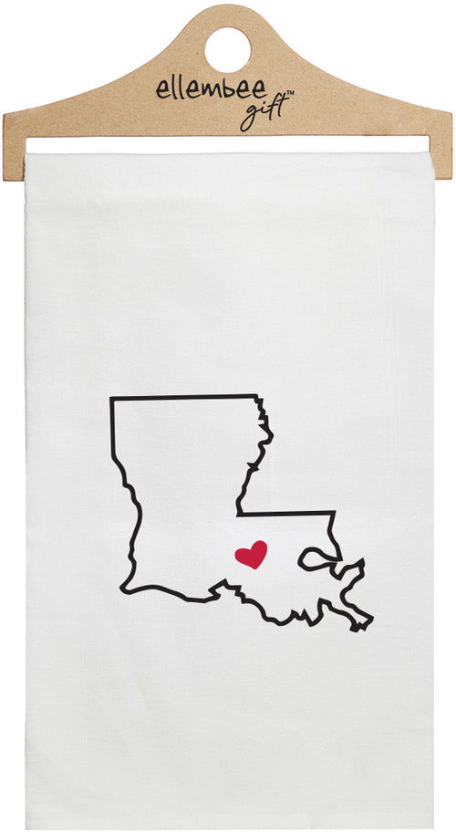 Louisiana - white kitchen tea towel