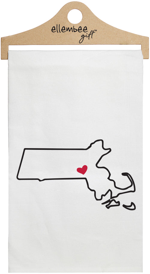Massachusetts - white kitchen tea towel