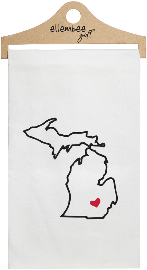 Michigan - white kitchen tea towel