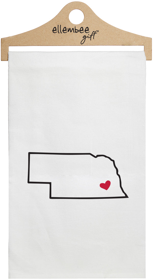 Nebraska - white kitchen tea towel