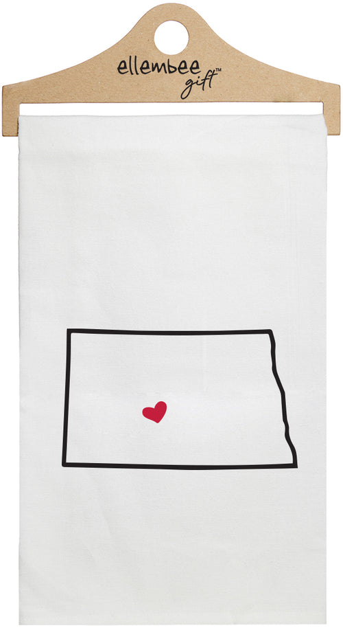 North Dakota - white kitchen tea towel