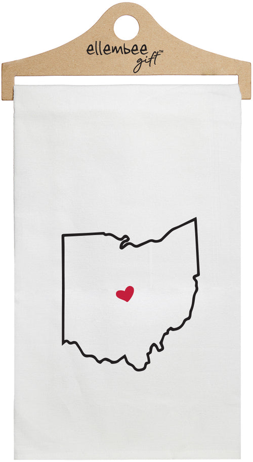 Ohio - white kitchen tea towel