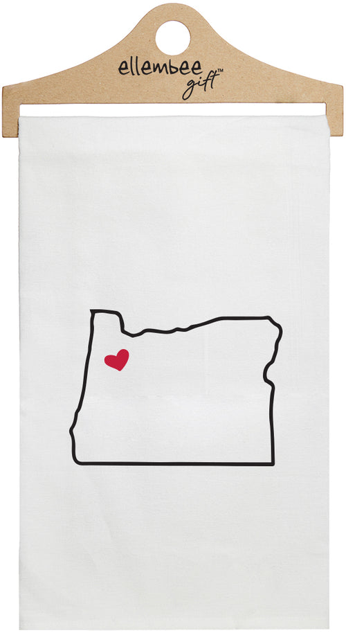 Oregon - white kitchen tea towel