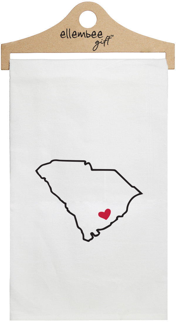South Carolina - white kitchen tea towel