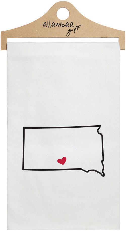 South Dakota - white kitchen tea towel